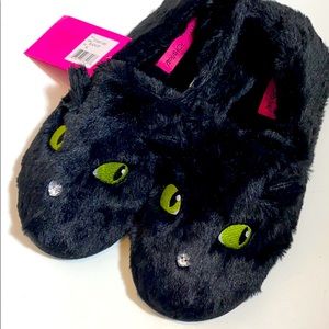 NWT Betsey Johnson Black Cat Slippers